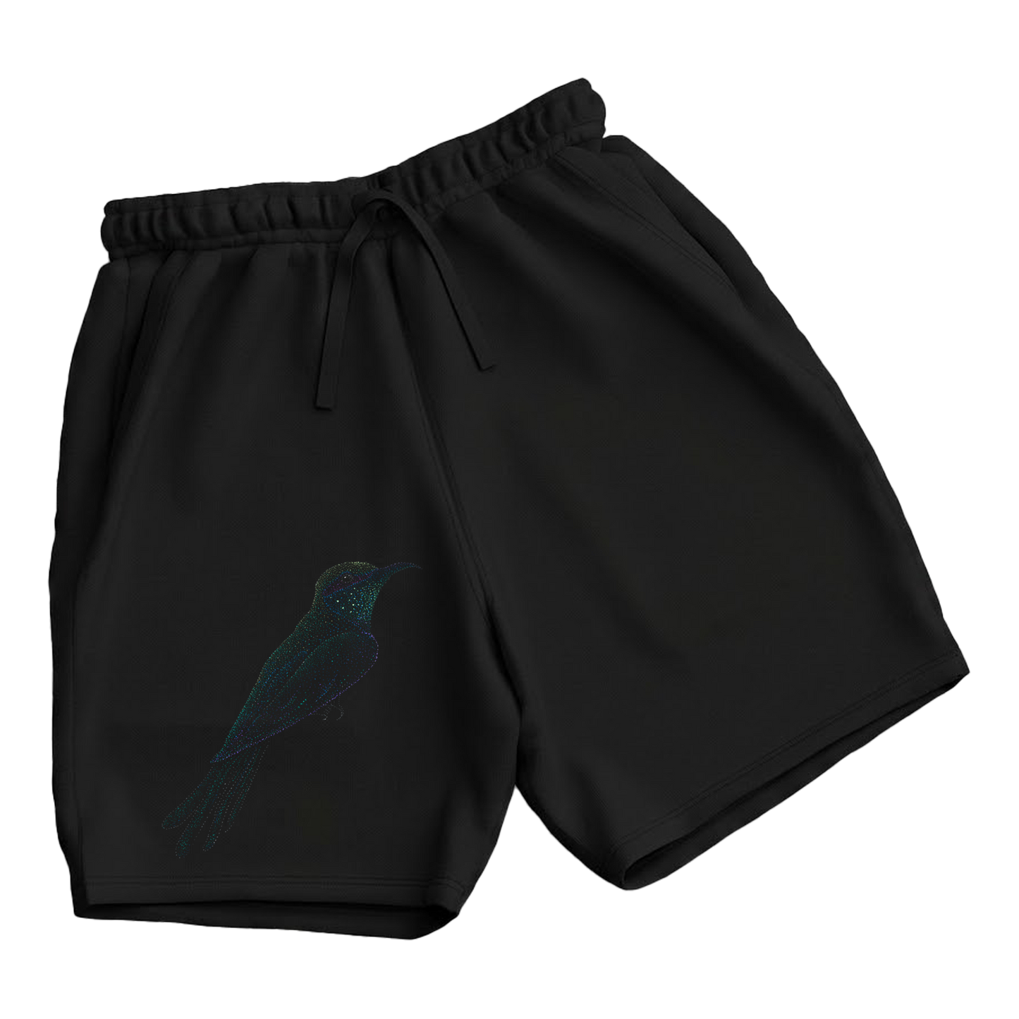 trekking-hiking-gym-shorts-for-men-Wildlife-nature-design-cotton-black-kadri-bird