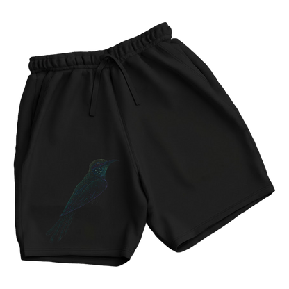 trekking-hiking-gym-shorts-for-men-Wildlife-nature-design-cotton-black-kadri-bird