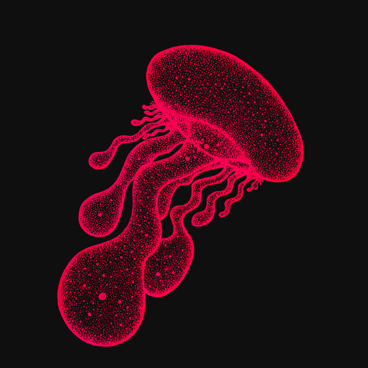 Trippy Red Jellyfish