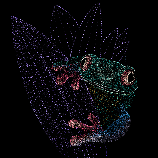 frog--psychedelic-tropical-scuba-animal-underwater-art-clothing-tshirt-goft-art-print-kids-tshirt