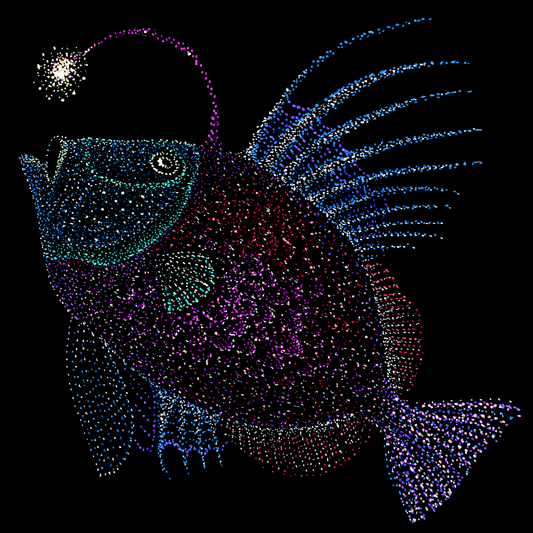 Unisex T-shirt: Tamara's Angler Fish, Underwater, Jindots, 2025